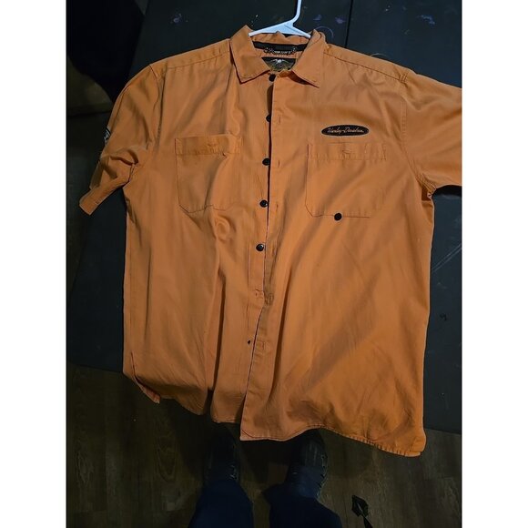 Harley Davidson Motor Genuine Button Up  Mechanic Shop Shirt  Embroidered LG - Picture 1 of 6